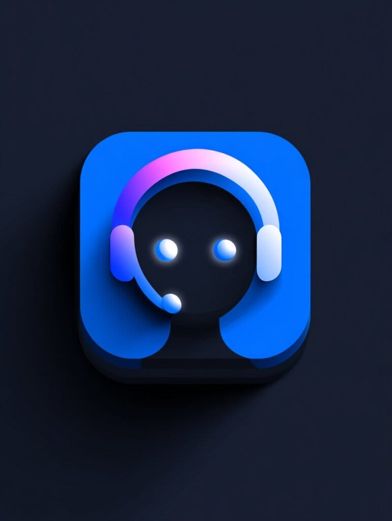 Kreatives Icon für eine KI-Telefonassistenz.
